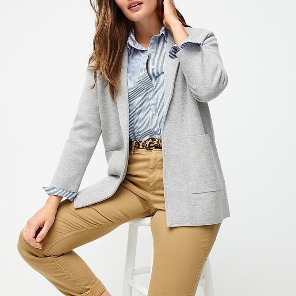 J. Crew Sophie Open-Front Sweater Blazer C…